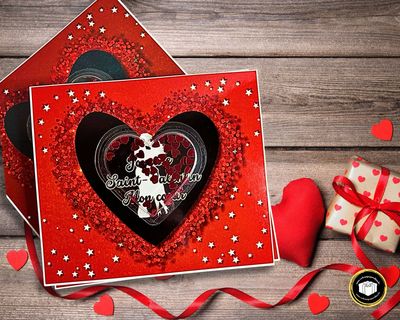 Carte Saint-Valentin personnalisée avec bulle plastifiée Carte Joyeuse Saint-Valentin mon coeur personnalisable avec votre message.