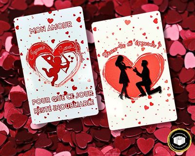 Carte message Saint-Valentin à personnaliser Carte message demande en mariage pour les couples à personnaliser avec votre message.