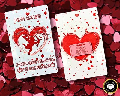 Carte message coupon pour les amoureux personnalisable avec votre message.
