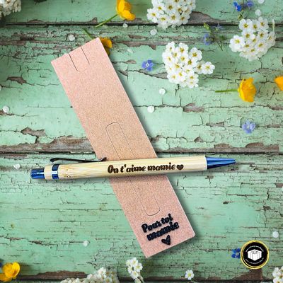 Stylo bambou on t'aime mamie Stylo bambou pour les mamies avec la pochette personnalisée