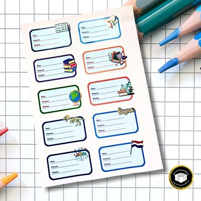 Étiquettes matière scolaire Etiquettes personnalisées avec les matières scolaires. A coller sur les livres, cahiers, classeurs. Etiquettes écrivables.