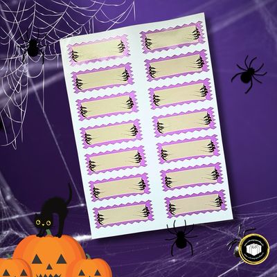Étiquettes griffes Halloween Étiquettes autocollantes de 9 x 3 cm griffes d'Halloween. A coller sur n'importe quesl supports propres et rigides.