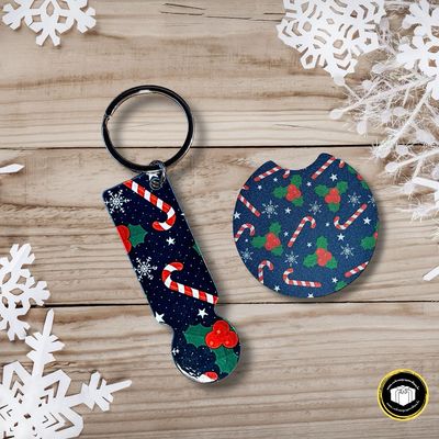 Porte-clés de Noël pour caddie