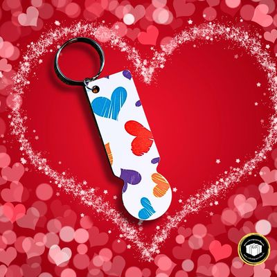 Porte-clés caddie avec coeurs.