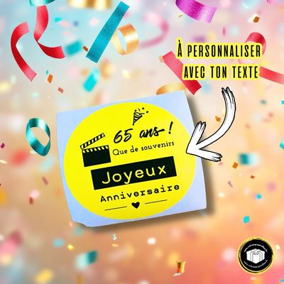 Étiquette autocollante pour anniversaire