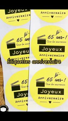 Étiquette autocollante pour anniversaire