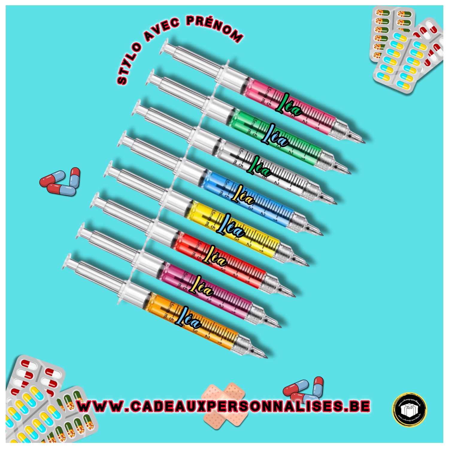 Stylo seringue avec prénom