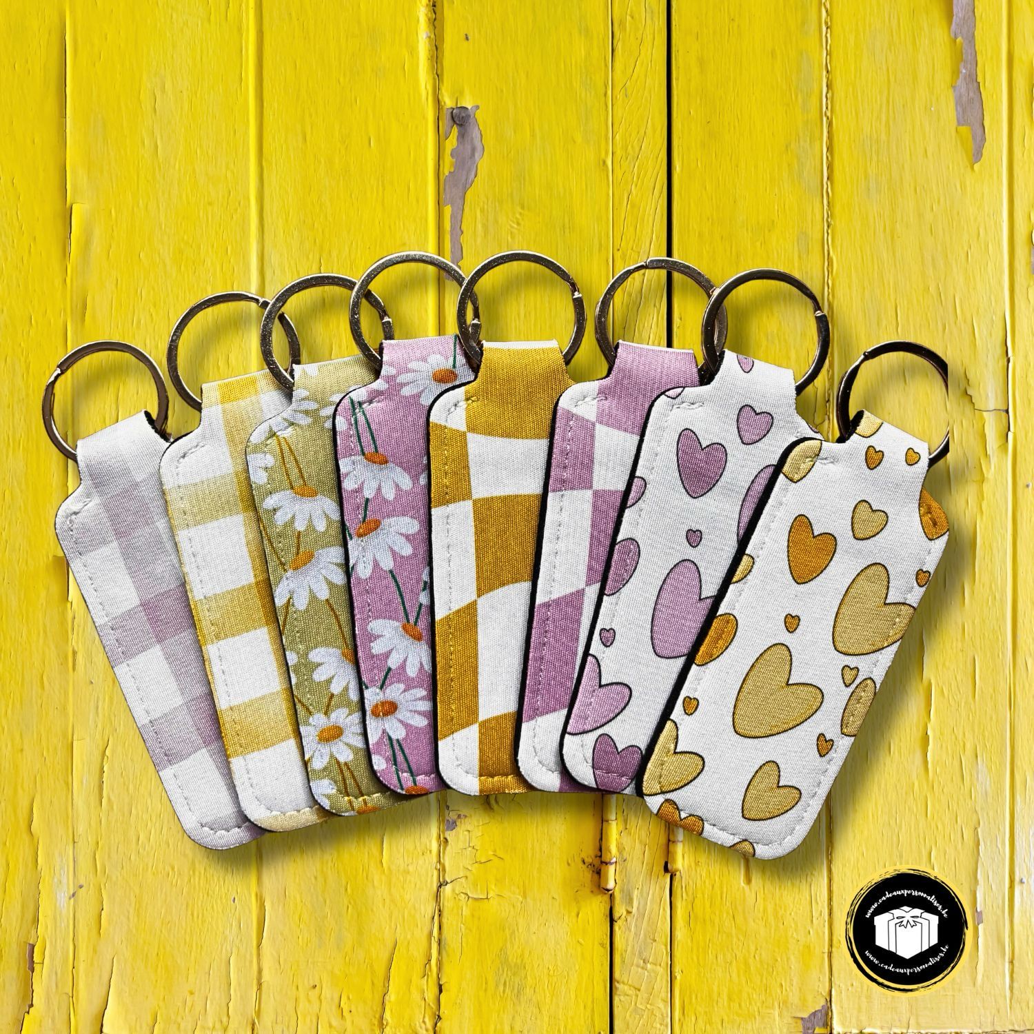 Porte-clés étui rouge à lèvres printanier