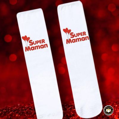 chaussette personnalisée super maman