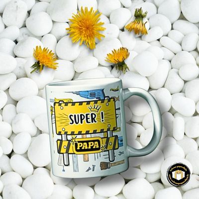 Mug papa bricoleur Mug en porcelaine blanche pour papa bricoleur.