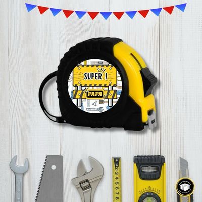Mètre ruban de 5 m. Utile et pratique pour papa bricoleur.