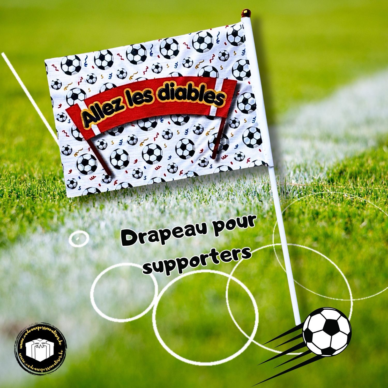 Drapeau de foot Allez les diables