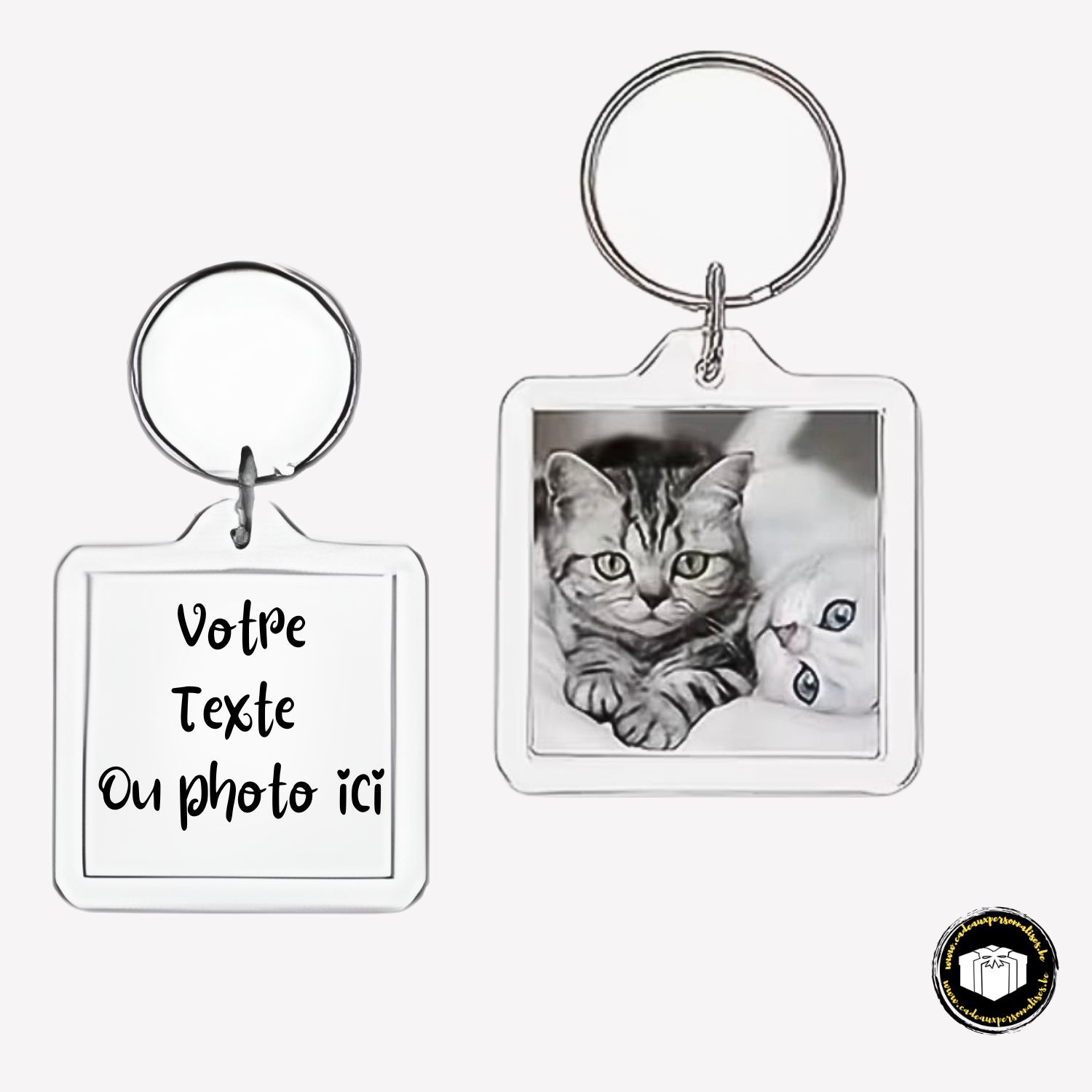 Porte-clés personnalisé avec photo en acrylique
