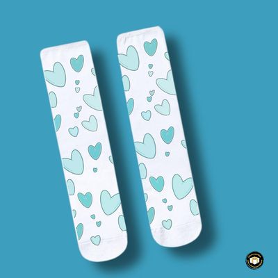 Chaussettes personnalisées avec cœurs – Jaune, Vert ou Rouge