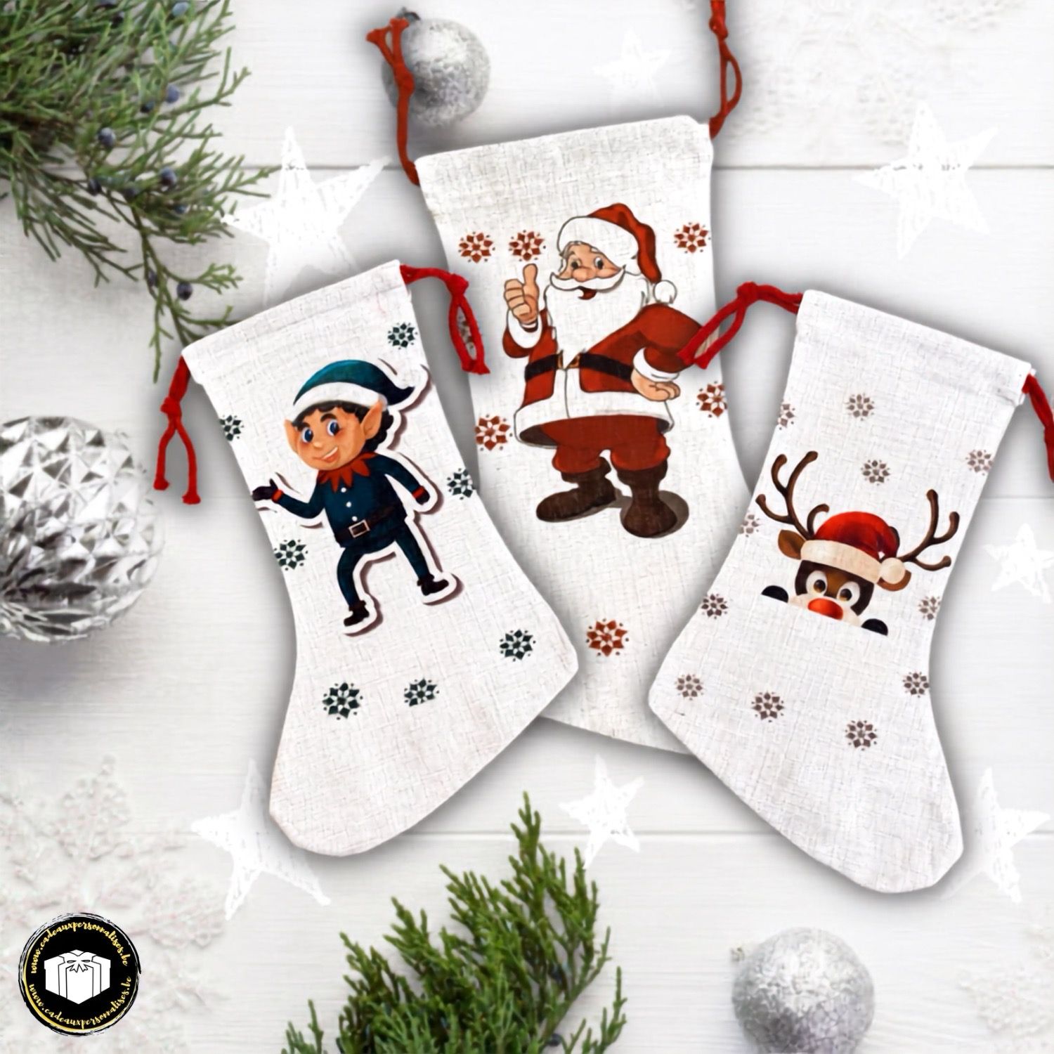 Kit professionnel chaussettes de Noël personnalisables – 10 pièces pour revendeurs
