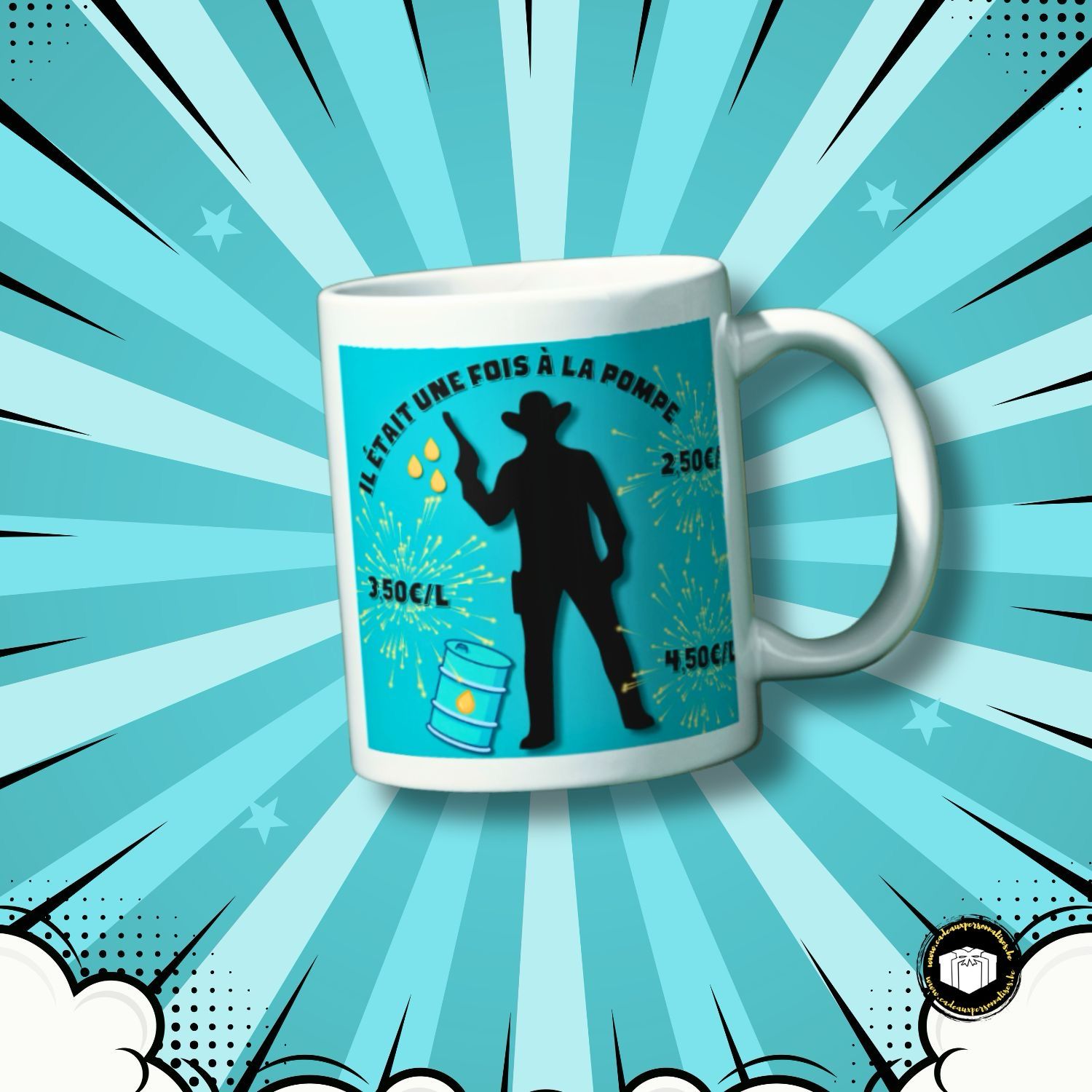 Mug humoristique « Il était une fois à la pompe »