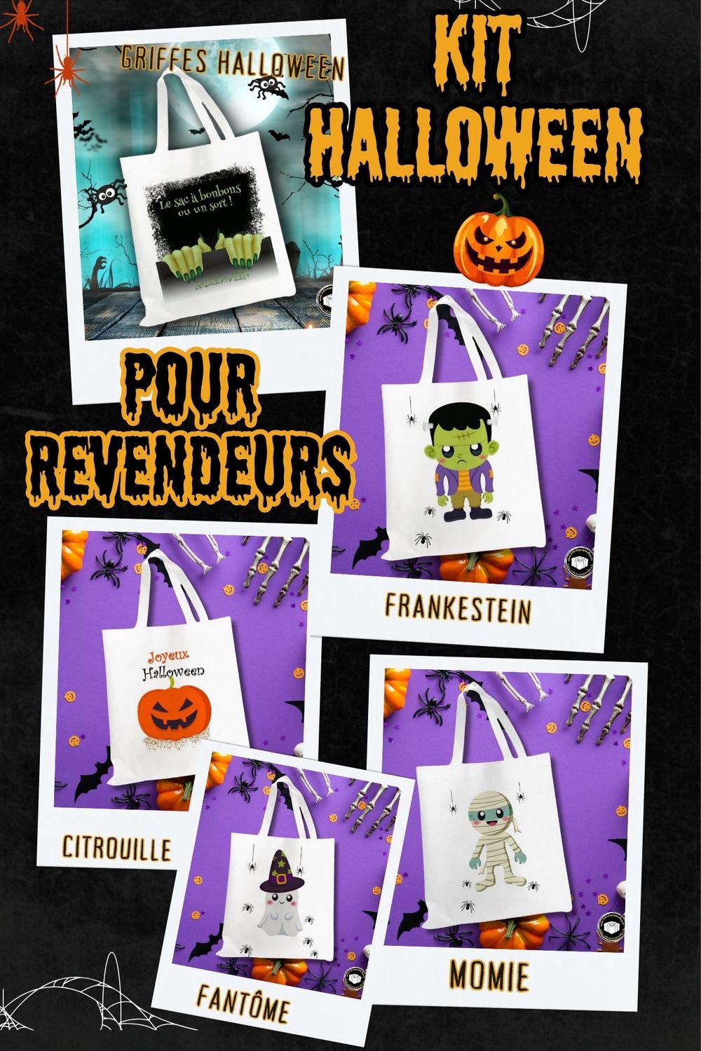 Kit tote bag Halloween pour revendeurs