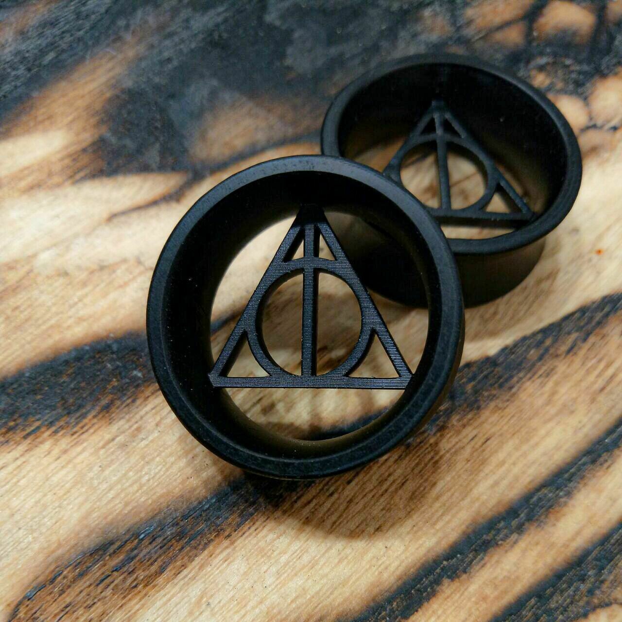 Deathly Hallows Double Flared Ear Tunnels