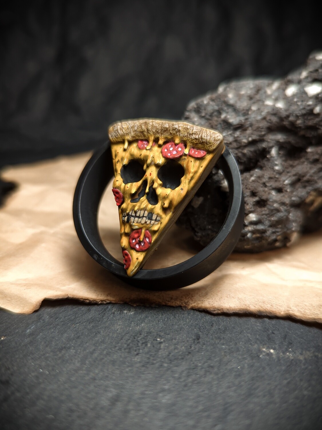 Pizza Skull - Double Flared Ear Tunnels