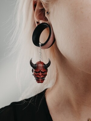 Tunnels with dangle Hannya - Double Flared Tunnels with dangle Hannya - Double Flared