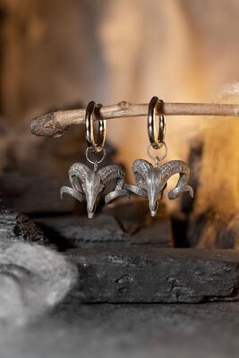 Ram Skull Earrings