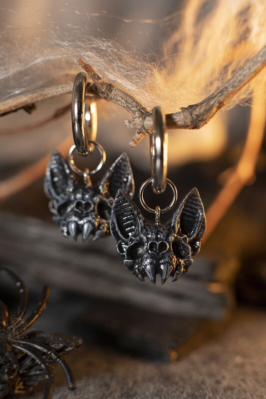 Bat Skull Earrings