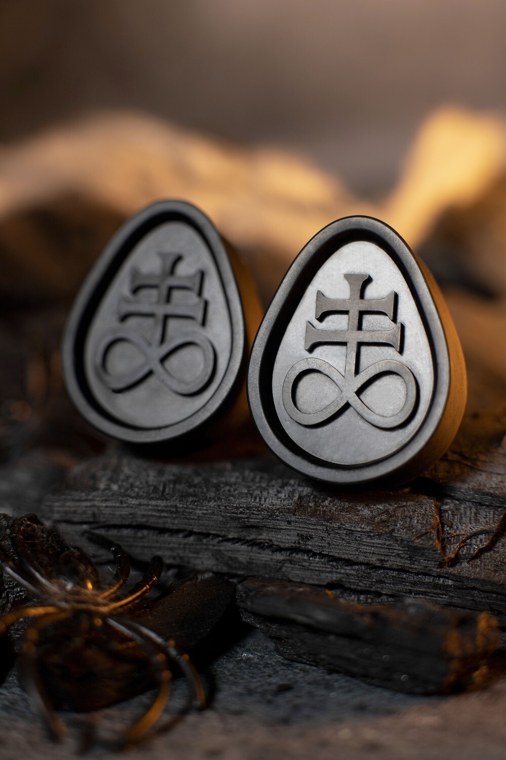 Leviathan Cross Teardrop - Double Flared Ear Tunnels Leviathan Cross Teardrop - Double Flared Ear Tunnels