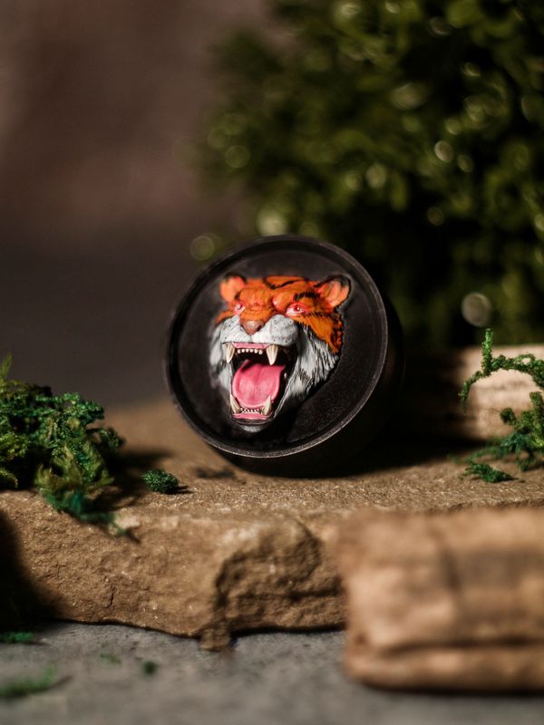 Tiger Head - Double Flared Ear Plugs