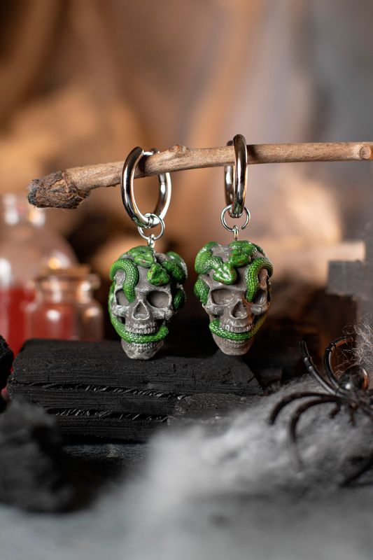 Skull and Snakes Earrings