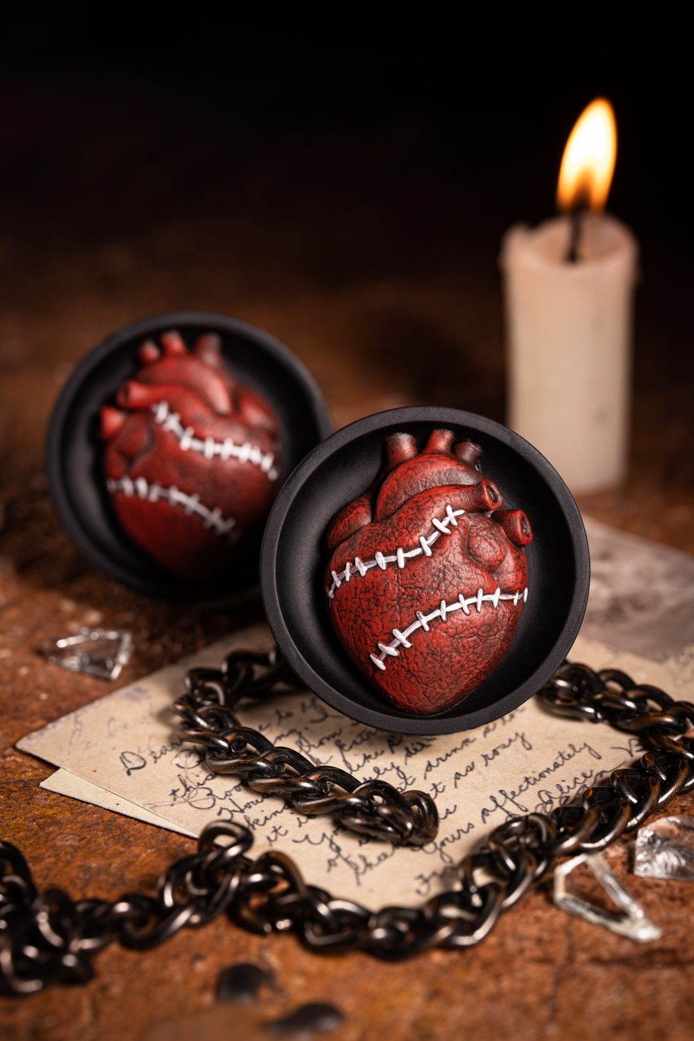 Anatomical Heart- Double Flared Ear Plugs