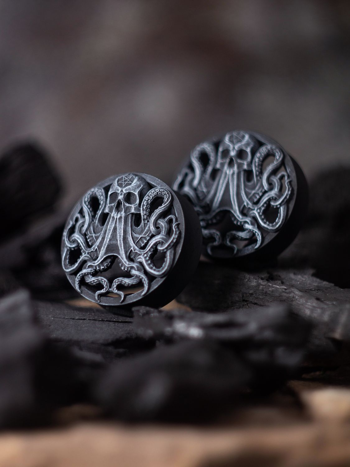 Satanic Octopus - Double Flared Ear Plugs Satanic Octopus - Double Flared Ear Plugs