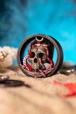 Pirate Skull - Double Flared Ear Plugs