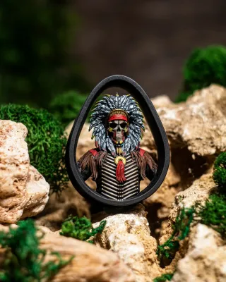 Native American Indian Chief - Double Flared Ear Plugs Native American Indian Chief - Double Flared Ear Plugs