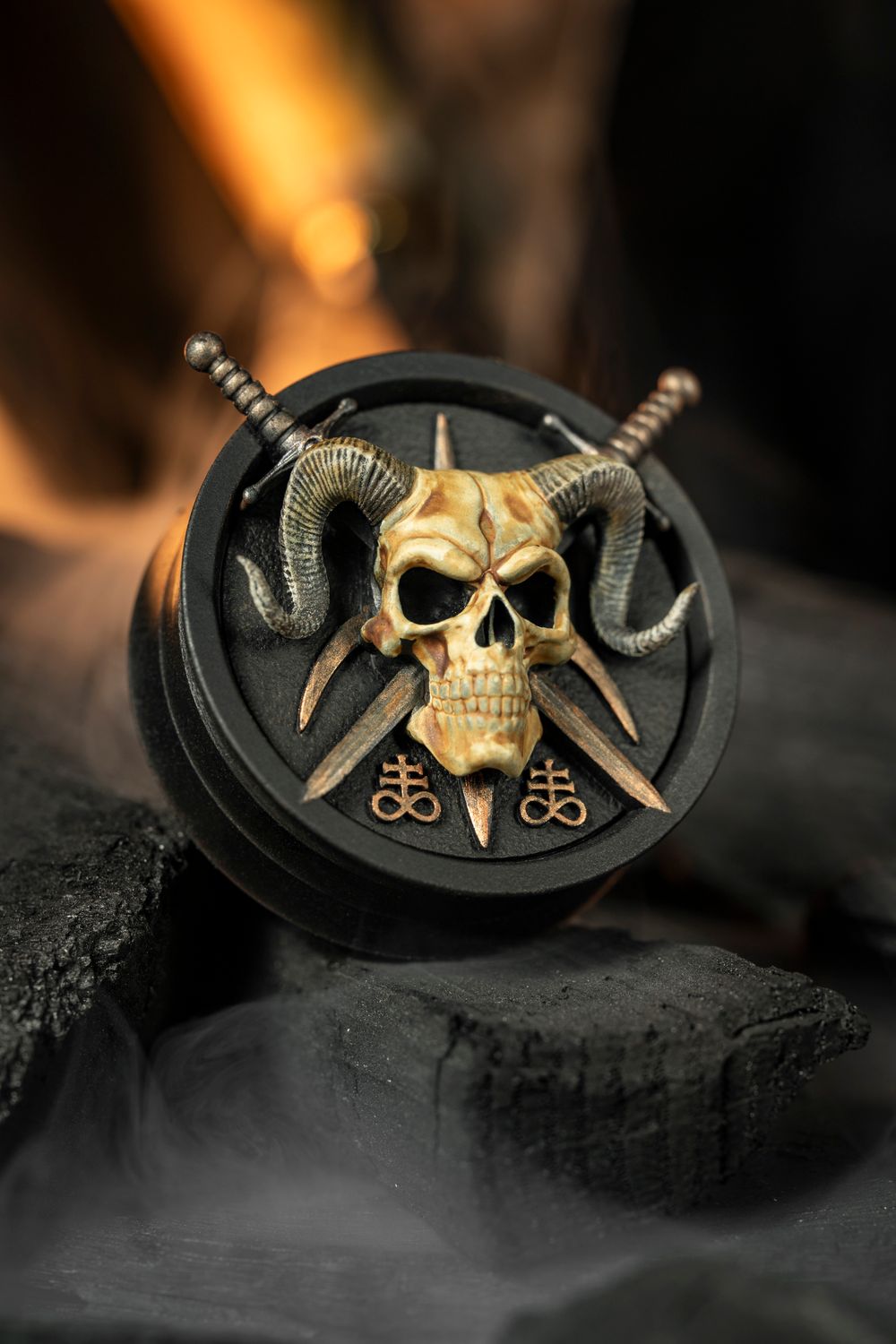 Demonic Horned Skull - Double Flared Ear Plugs