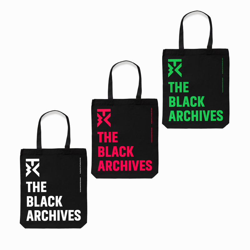 Tote bag: The Black Archives - white logo