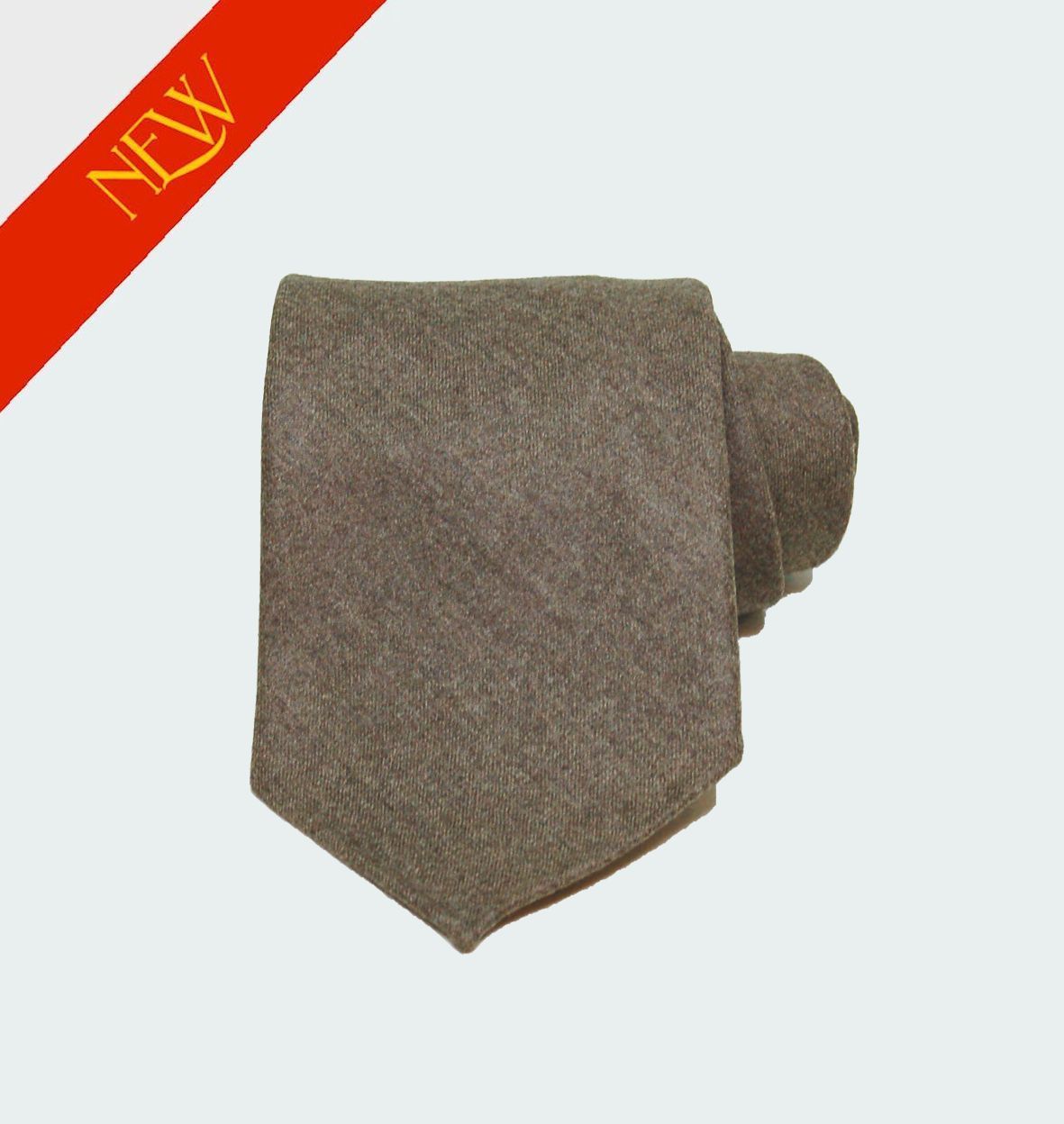 Cravate Flanelle Taupe