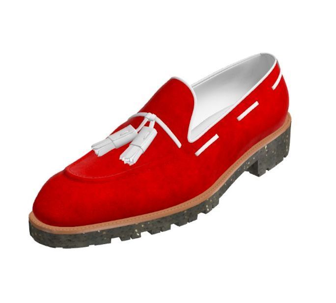 Loafer à pampilles rouge / blanc