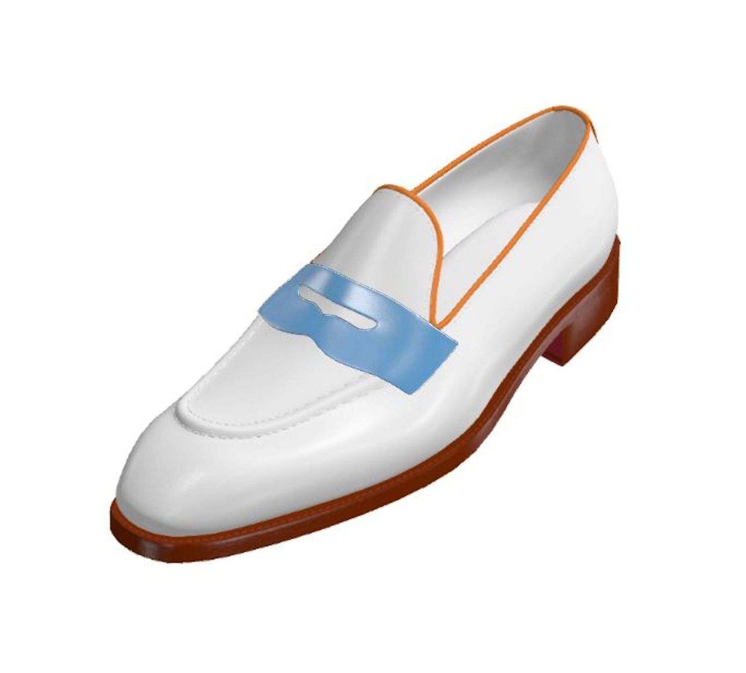 Penny Loafer blanc / celeste / jaune