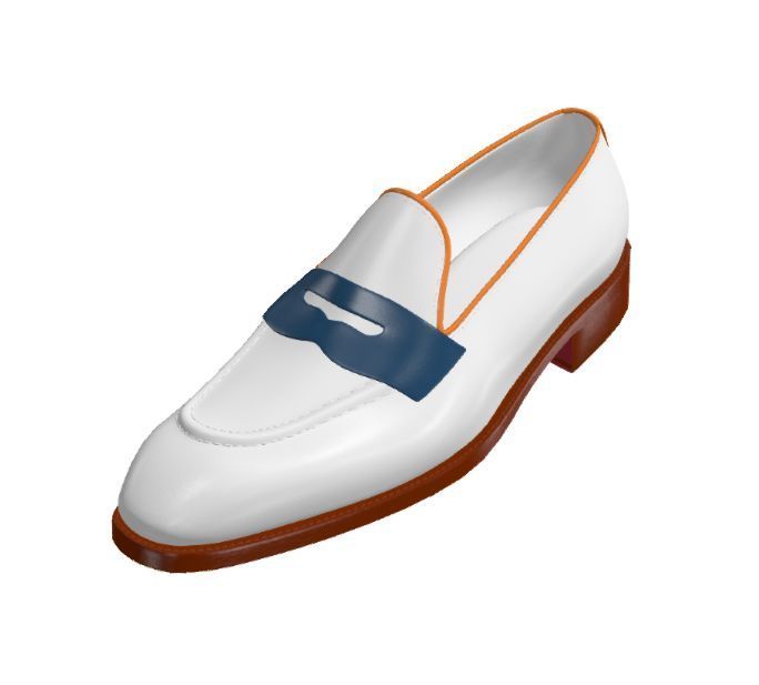Penny Loafer blanc / marine / jaune