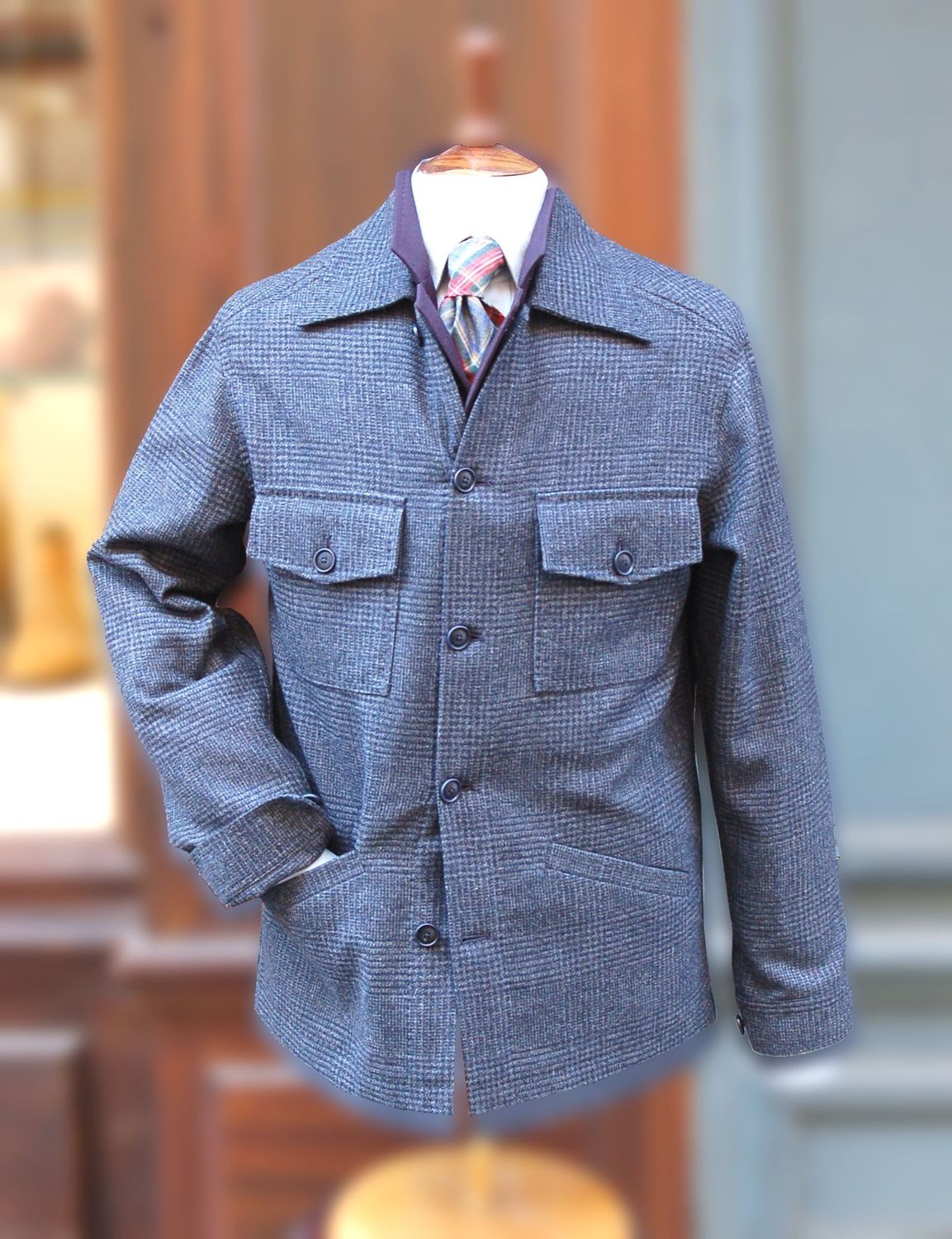 Surchemise Prince de Galles Bleu Gris