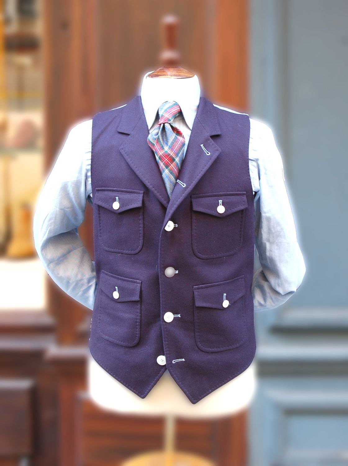 Gilet "Mountbatten" Flanelle Marine