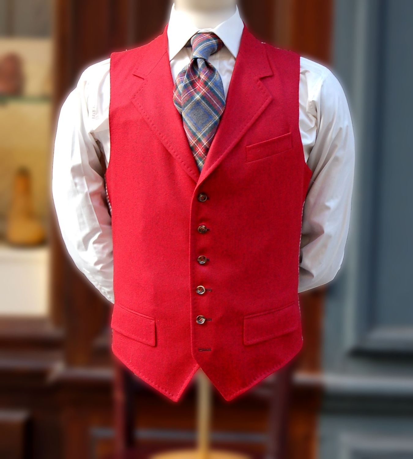 Gilet "Alfred" Flanelle rouge