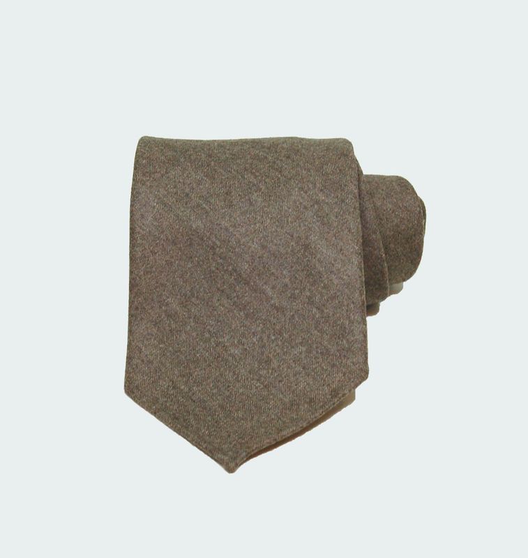 Cravate Flanelle Taupe