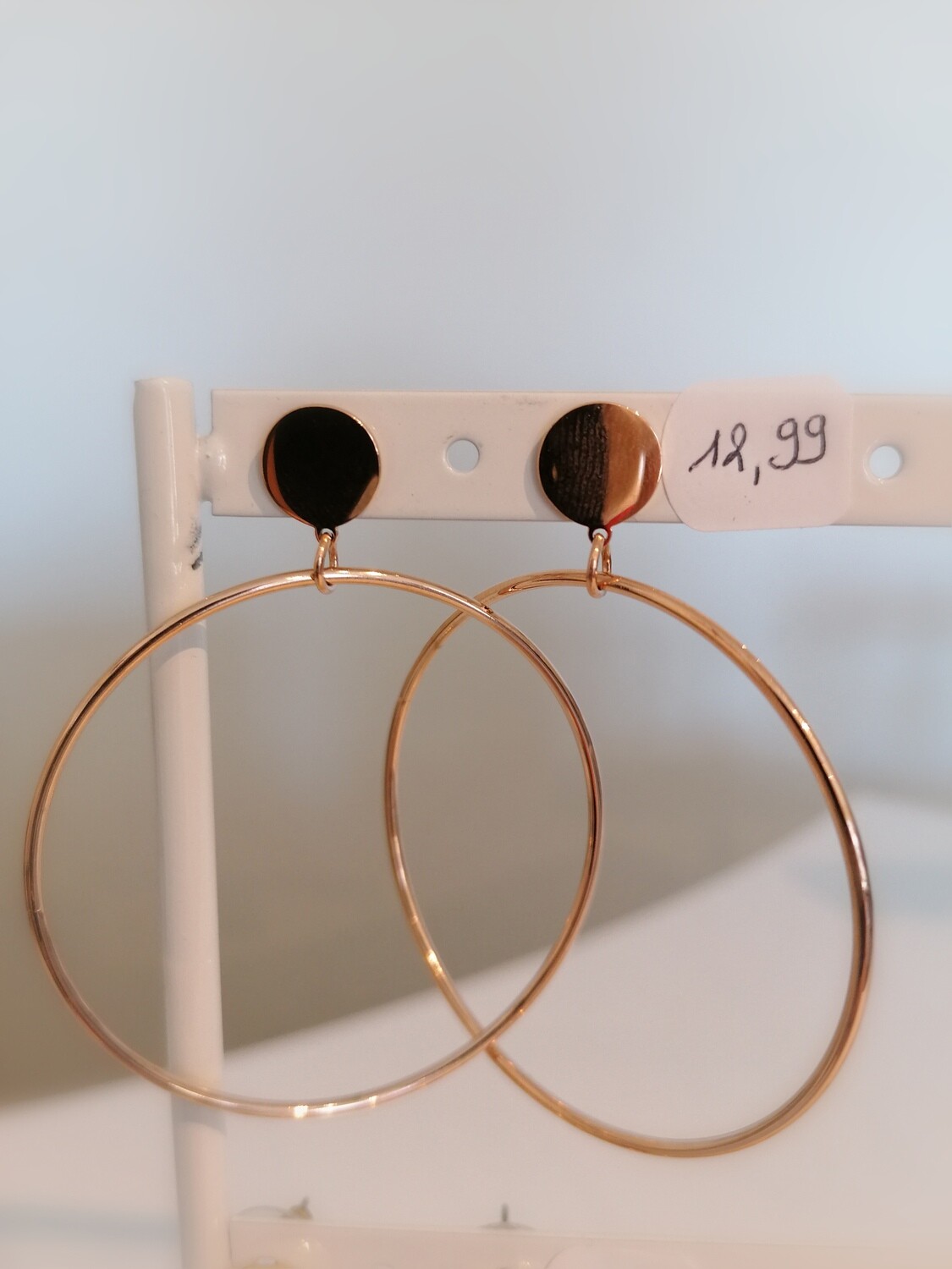 Oorbellen stekers rosé goud - knopje met cirkel als hanger - KATHARINA Oorbellen stekers rosé goud - knopje met cirkel als hanger - KATHARINA
