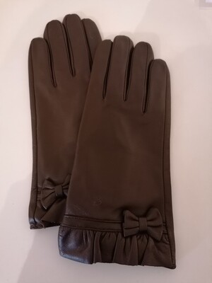 Handschoenen - bruin leder met strik - RIXX