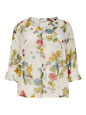 + Blouse - SPIRIT - wit met bloemenprint + Blouse - SPIRIT - wit met bloemenprint
