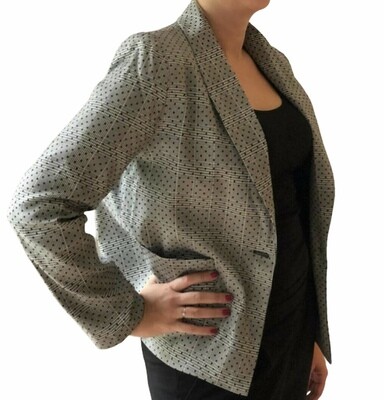 Blazer - NAOMI - grijs met ruitjes en stippen Blazer - NAOMI - grijs met ruitjes en stippen