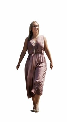 Midi jurk - FIEN - paarsroze satijnlook Midi jurk - FIEN - paarsroze satijnlook