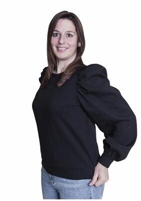 Trui - JASSI - sweater met pofmouwen zwart Trui - JASSI - sweater met pofmouwen zwart