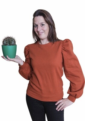 Trui - JASSI - sweater met pofmouwen roestkleur Trui - JASSI - sweater met pofmouwen roestkleur